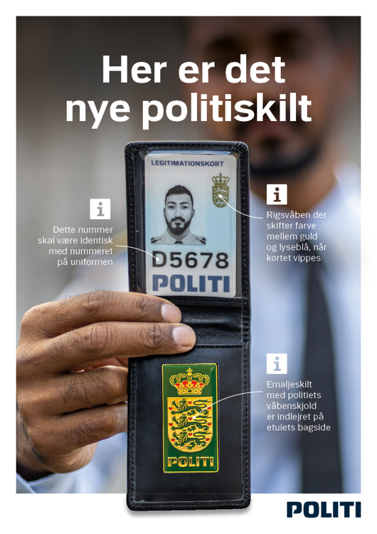 Et billede af det nye politiskilt